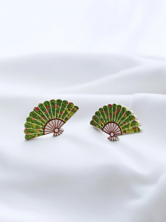 Shinrin Fan Studs - Modrena