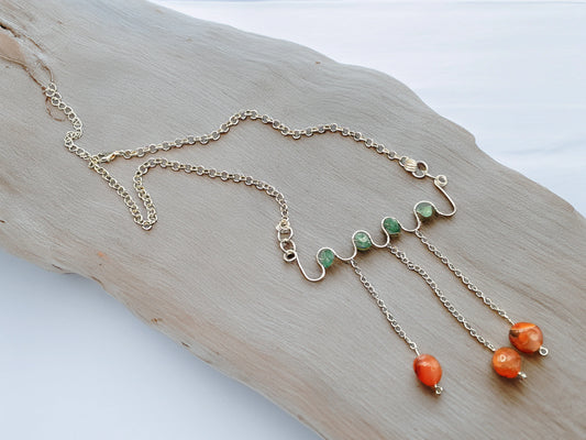 Sage Ripple Necklace - Modrena