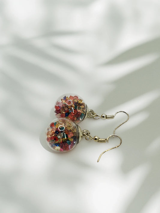 Snowglobe Confetti Earrings - Modrena