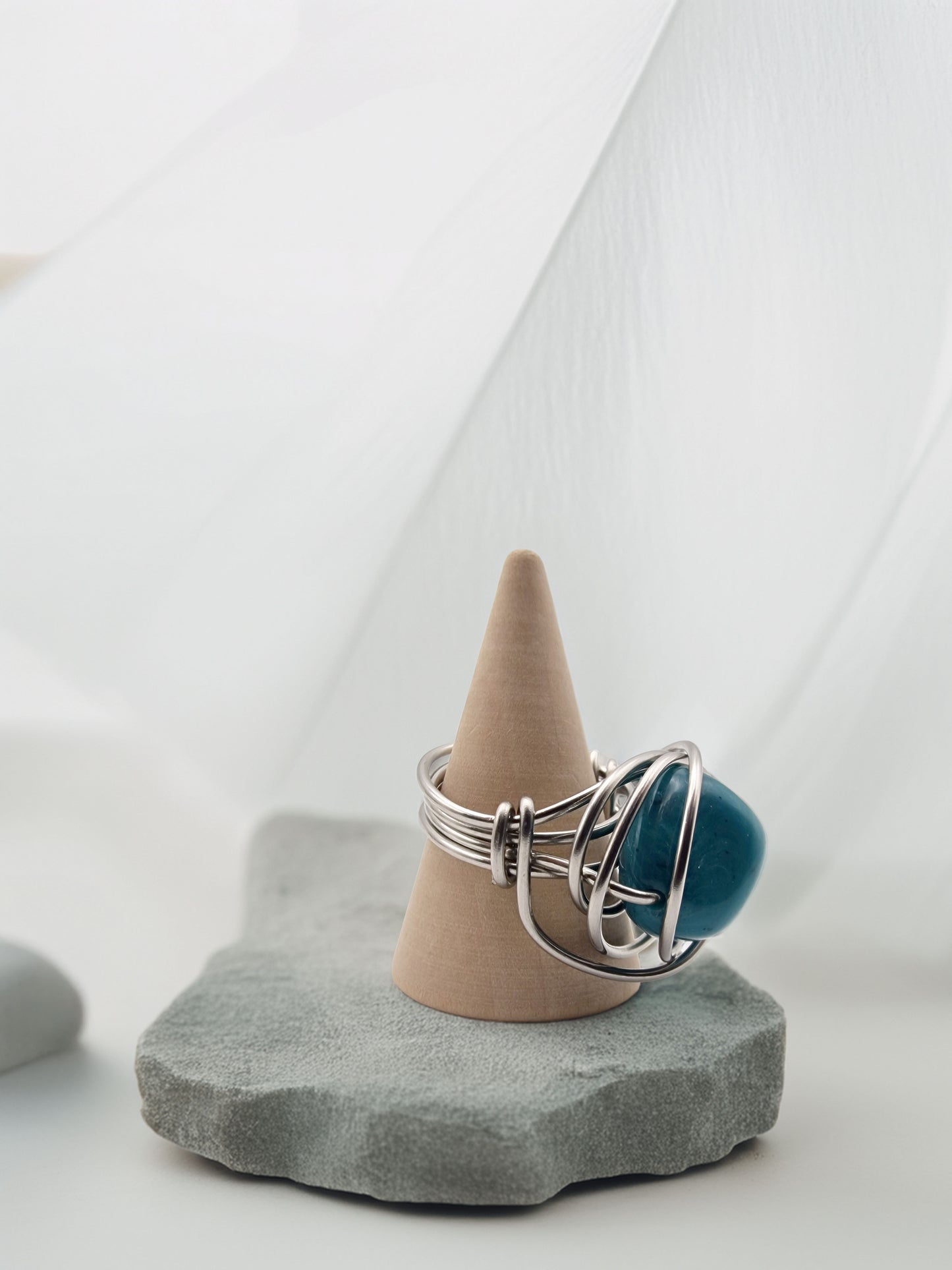 Aqua Helix Ring
